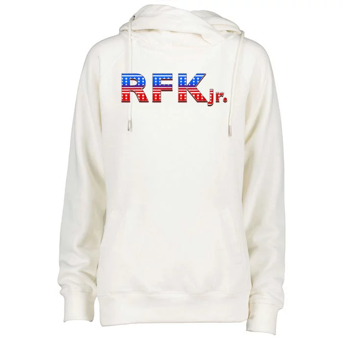 RFK Jr. for President 2024 Stars and Stripes Red White Blue Womens Funnel Neck Pullover Hood