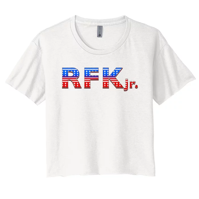 RFK Jr. for President 2024 Stars and Stripes Red White Blue Women's Crop Top Tee