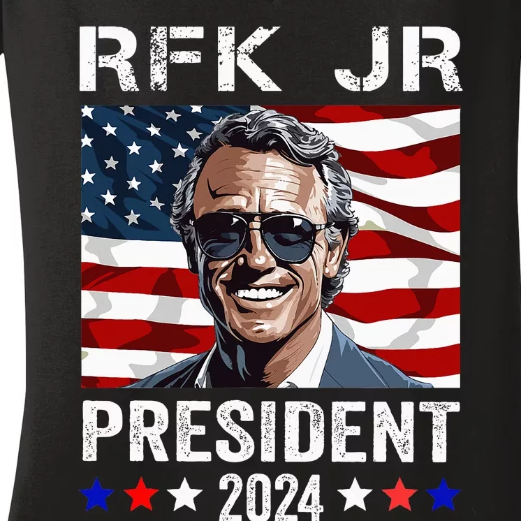 Rfk Jr For President 2024 Robert Kennedy Jr 24 Women's V-Neck T-Shirt