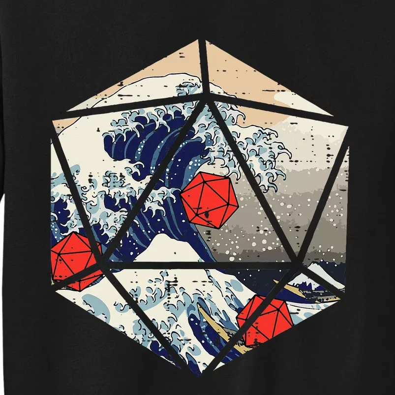 Rpg Japanese Great Wave Gamer Tall Sweatshirt