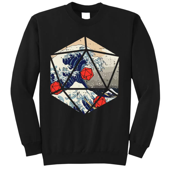 Rpg Japanese Great Wave Gamer Tall Sweatshirt