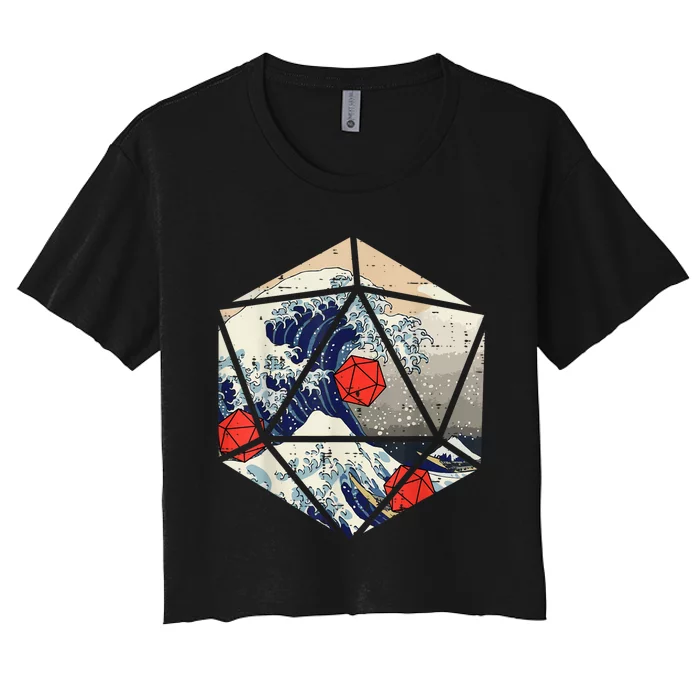 RPG Japanese Great Wave Gamer Men Women's Crop Top Tee