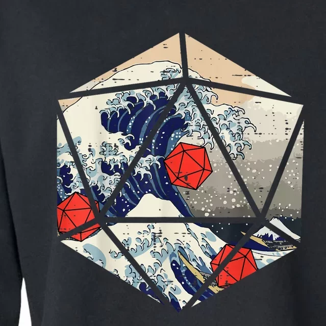 RPG Japanese Great Wave Gamer Men Cropped Pullover Crew