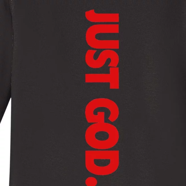 retro Just God Bible Verse Religious Baby Long Sleeve Bodysuit