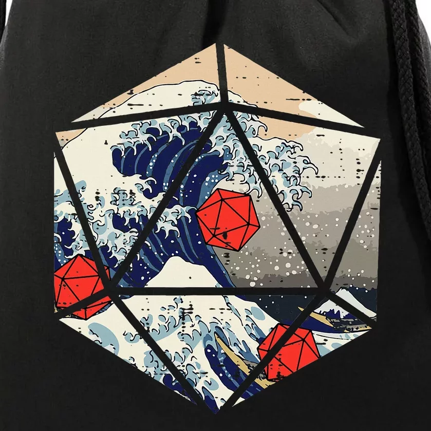 Rpg Japanese Great Wave Gamer Drawstring Bag