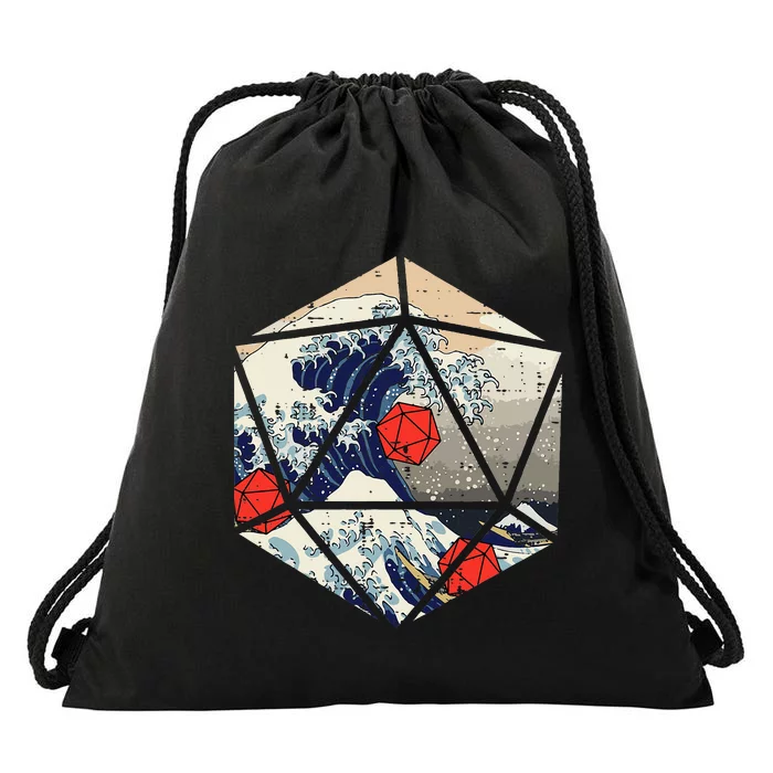 Rpg Japanese Great Wave Gamer Drawstring Bag