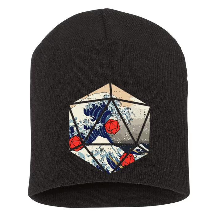 Rpg Japanese Great Wave Gamer Short Acrylic Beanie