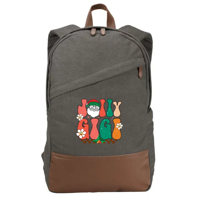 Retro Jolly Gigi Christmas Cotton Canvas Backpack