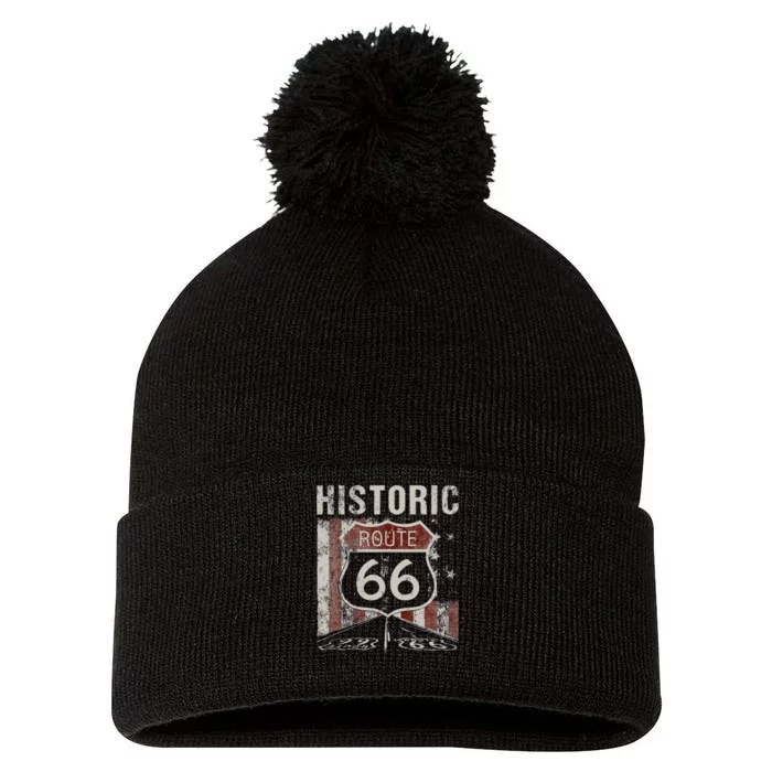 Ripple Junction Historic Route 66 Pom Pom 12in Knit Beanie