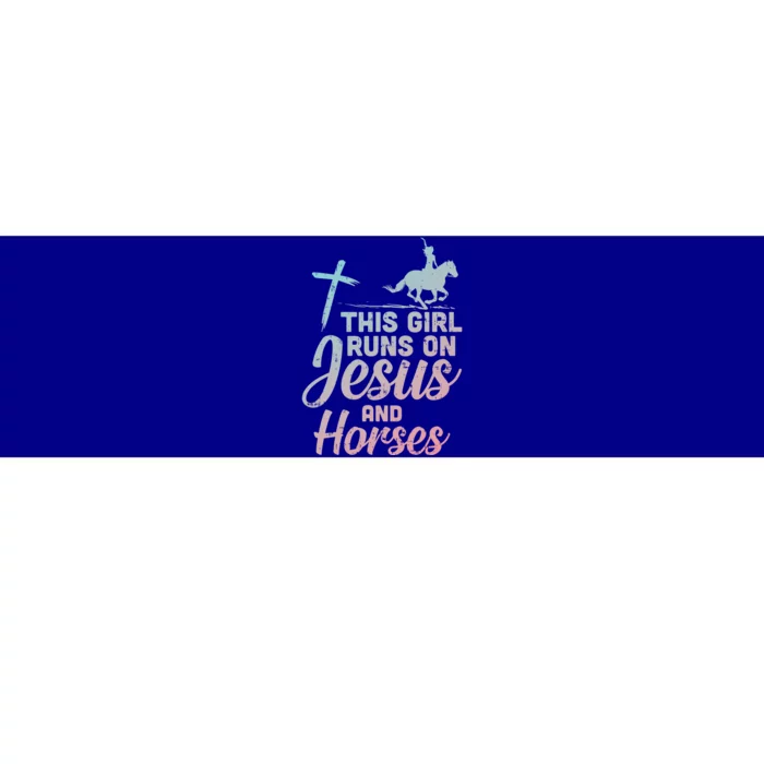 Runs Jesus Horses Christian Horseback Equestrian Gift Bumper Sticker