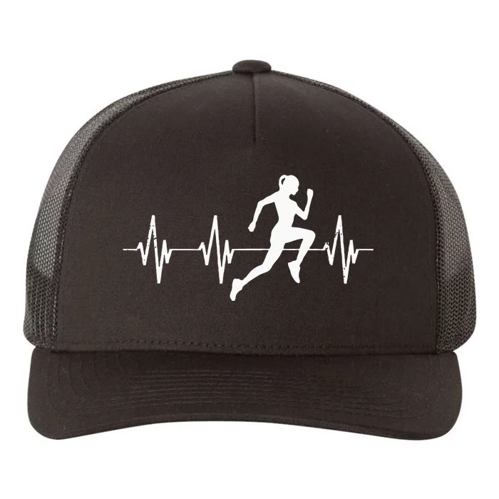 Runner Jogger Heartbeat Heart Line Running Gift Yupoong Adult 5-Panel Trucker Hat