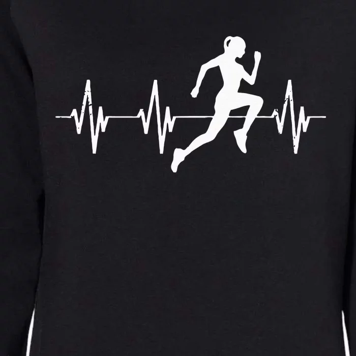 Runner Jogger Heartbeat Heart Line Running Gift Womens California Wash Sweatshirt