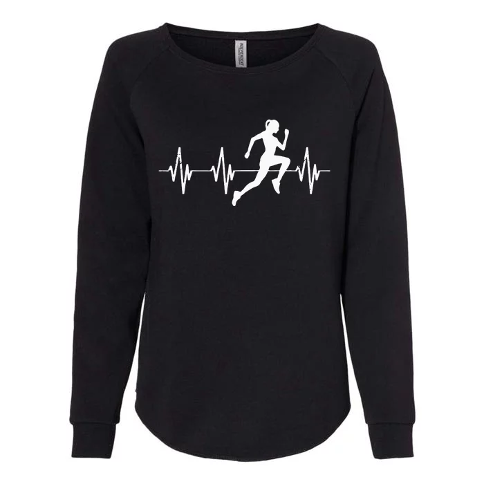 Runner Jogger Heartbeat Heart Line Running Gift Womens California Wash Sweatshirt