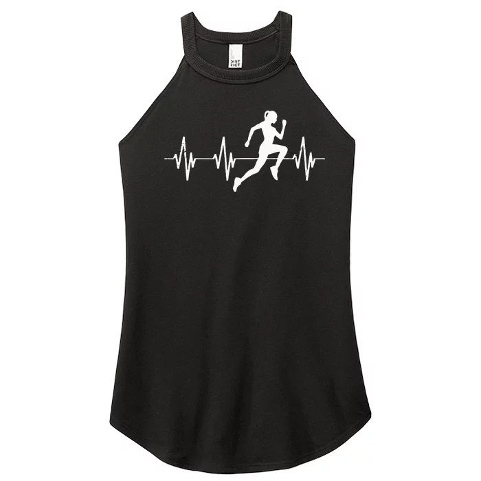 Runner Jogger Heartbeat Heart Line Running Gift Women’s Perfect Tri Rocker Tank