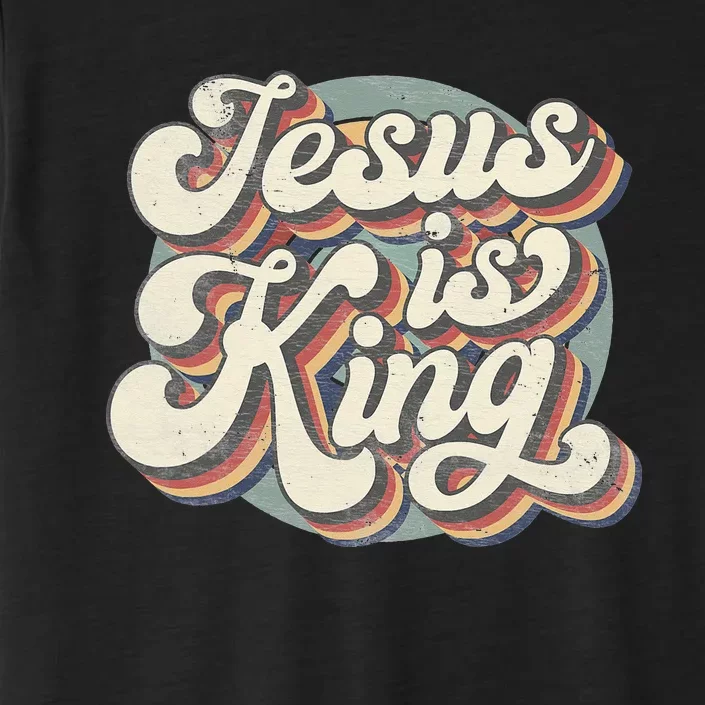 Retro Jesus Is King Christian Bible Religious ChromaSoft Performance T-Shirt