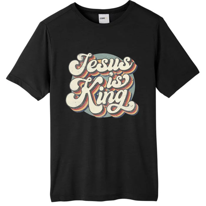 Retro Jesus Is King Christian Bible Religious ChromaSoft Performance T-Shirt