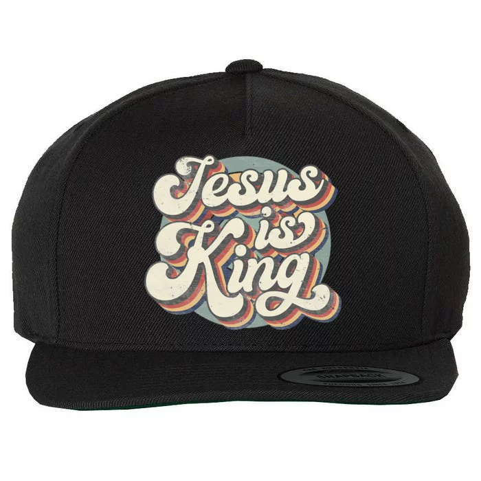 Retro Jesus Is King Christian Bible Religious Wool Snapback Cap