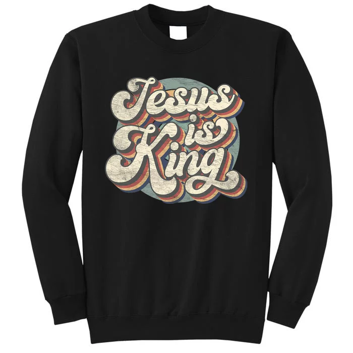 Retro Jesus Is King Christian Bible Religious Sweatshirt