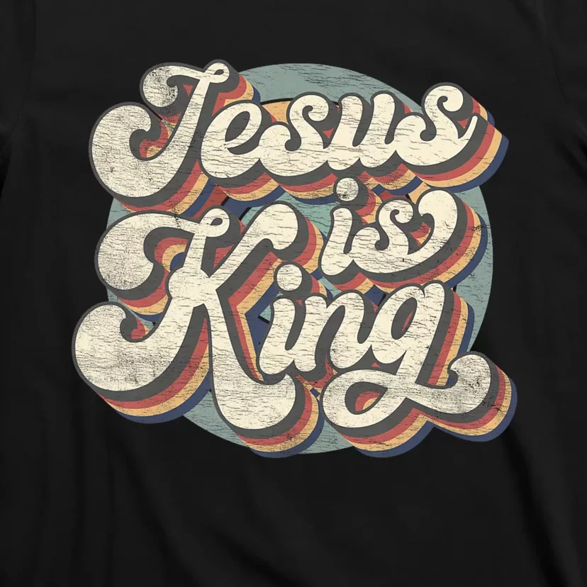 Retro Jesus Is King Christian Bible Religious T-Shirt