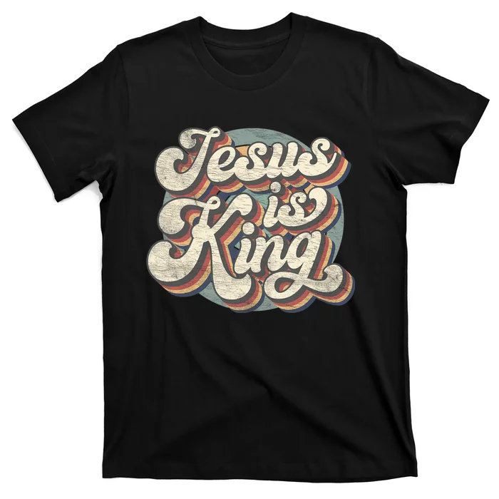 Retro Jesus Is King Christian Bible Religious T-Shirt