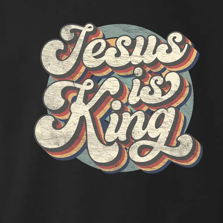 Retro Jesus Is King Christian Bible Religious Toddler Hoodie