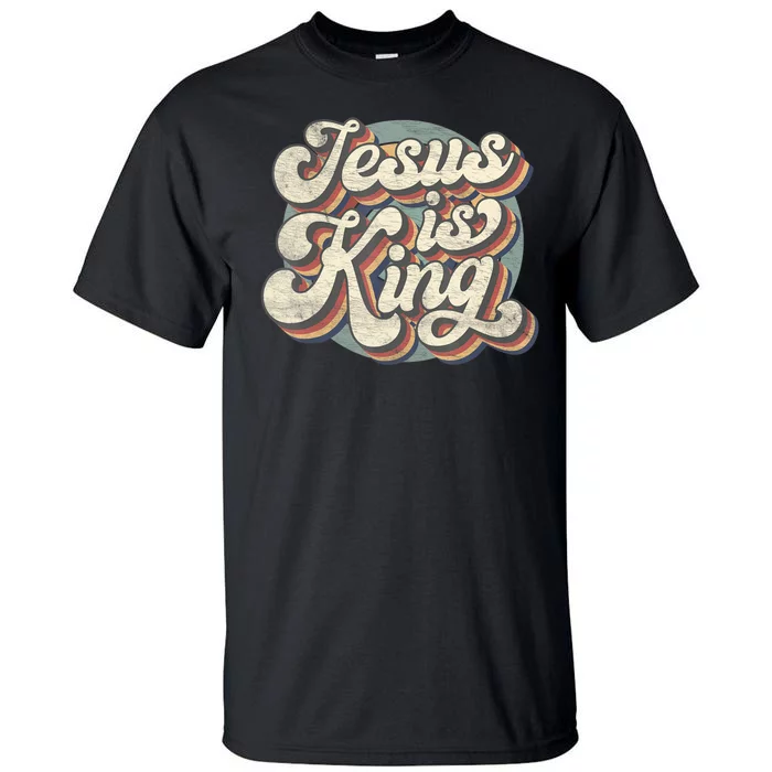 Retro Jesus Is King Christian Bible Religious Womens Tall T-Shirt