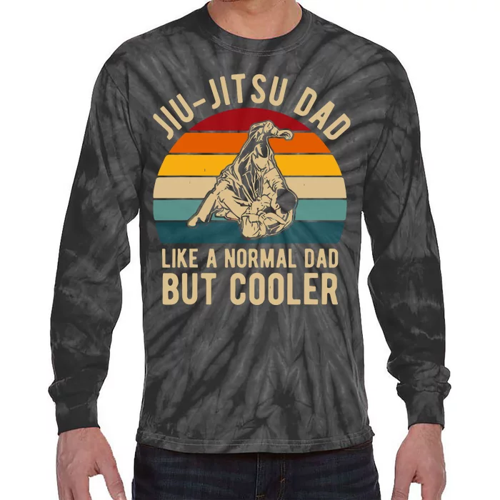 Retro Jiu Jitsu Dad Bjj Man Father Vintage Tie-Dye Long Sleeve Shirt