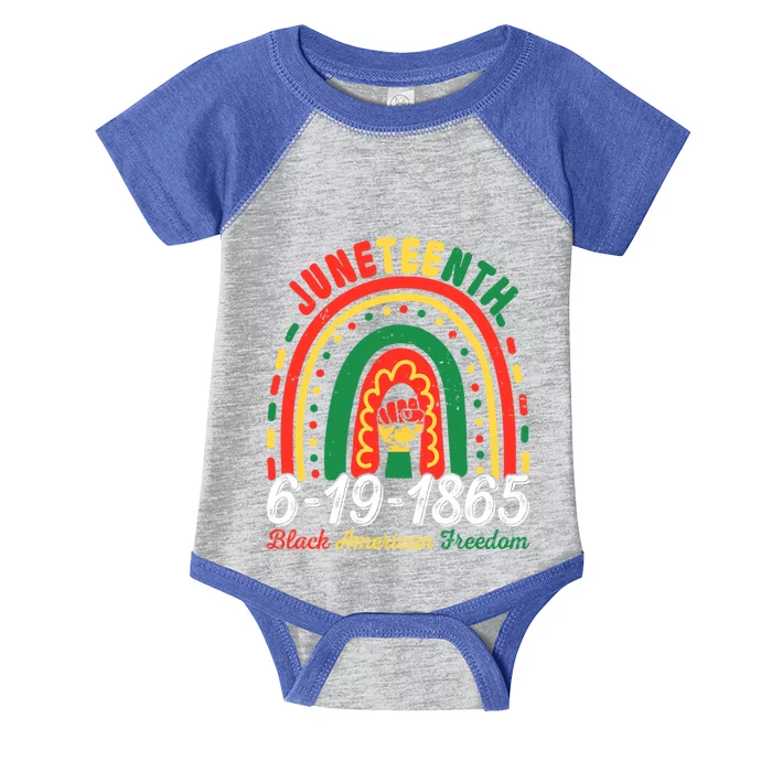 Rainbow Juneteenth June 19 1865 Freedom Black Independence Gift Infant Baby Jersey Bodysuit