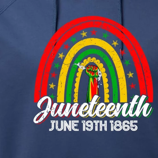 Rainbow Juneteenth June 19 Black History African Freedom Cute Gift Performance Fleece Hoodie