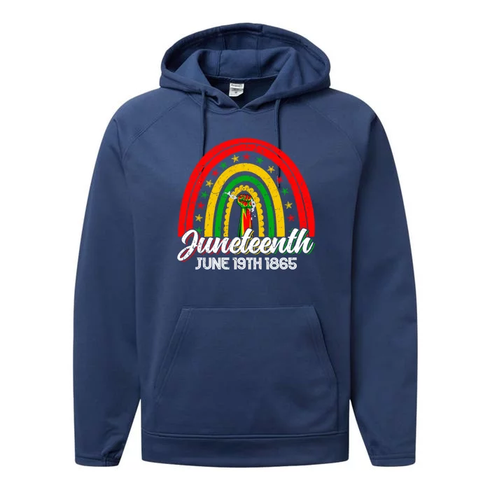 Rainbow Juneteenth June 19 Black History African Freedom Cute Gift Performance Fleece Hoodie