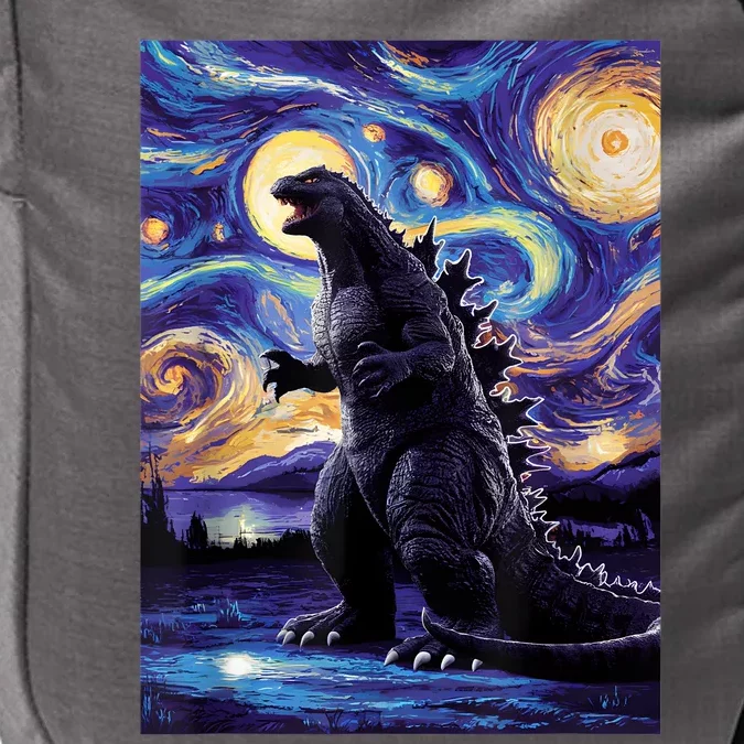 Retro Japanese Kaiju Monster Starry Night Parody Impact Tech Backpack