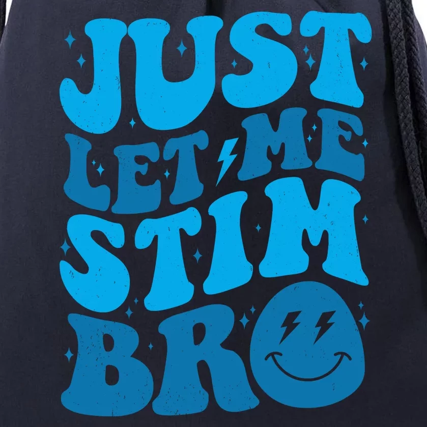 Retro Just Let Me Stim Bro Autism Awareness Drawstring Bag