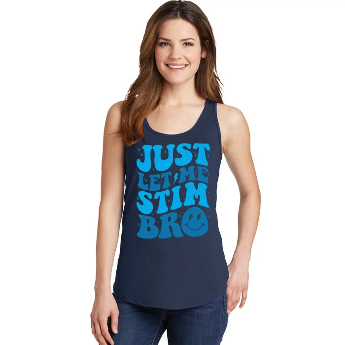 Retro Just Let Me Stim Bro Autism Awareness Ladies Essential Tank