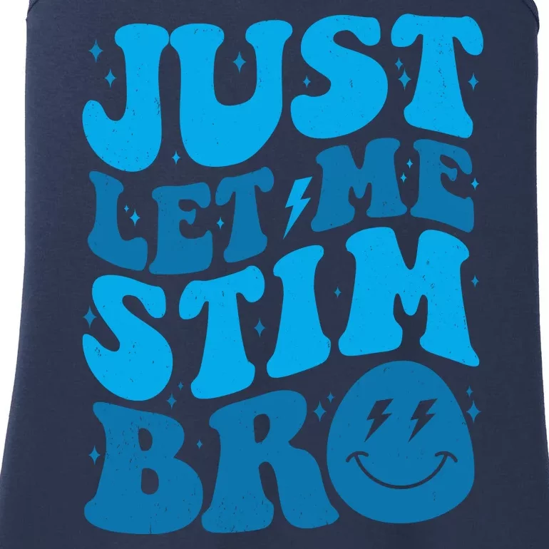 Retro Just Let Me Stim Bro Autism Awareness Ladies Essential Tank