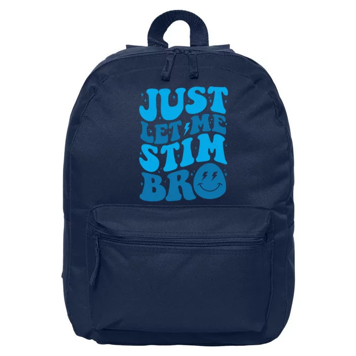 Retro Just Let Me Stim Bro Autism Awareness 16 in Basic Backpack