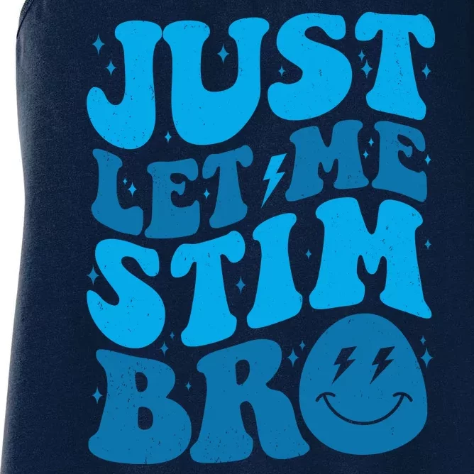 Retro Just Let Me Stim Bro Autism Awareness Women's Racerback Tank