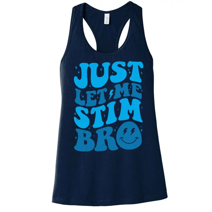 Retro Just Let Me Stim Bro Autism Awareness Women's Racerback Tank