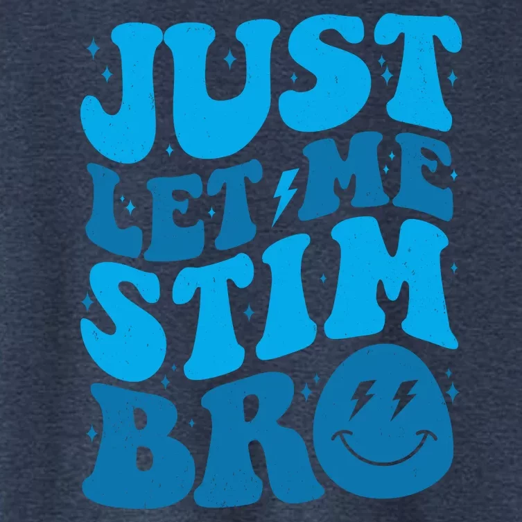 Retro Just Let Me Stim Bro Autism Awareness Women's Crop Top Tee