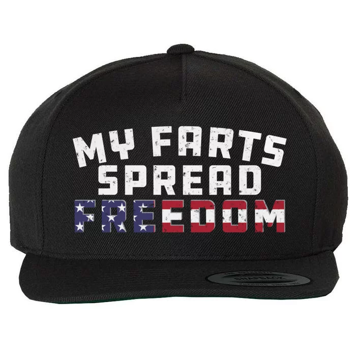 Redneck Joke My Farts Spread Freedom Sarcastic Country Gift Wool Snapback Cap