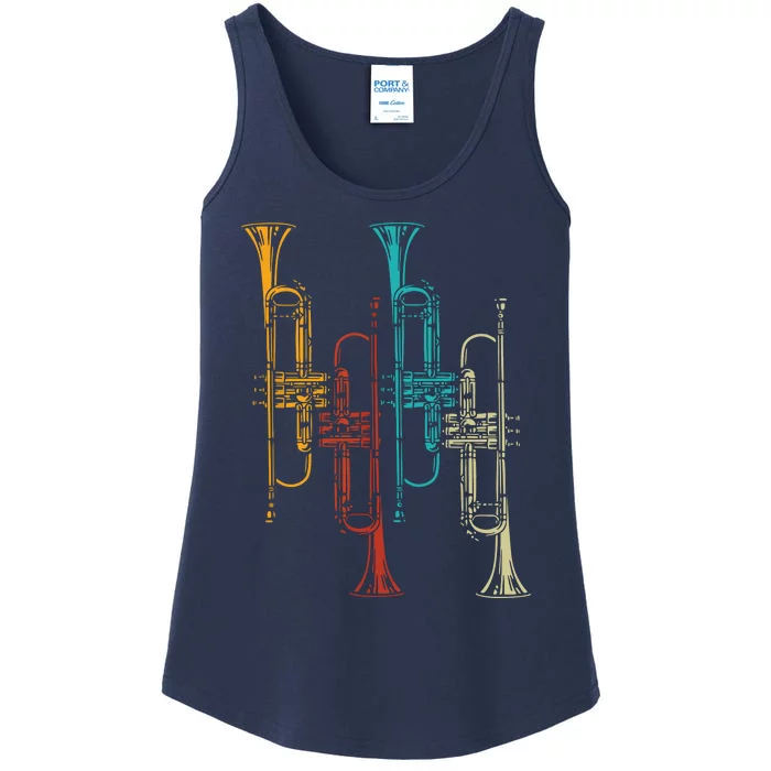 Retro Jazz Music Trumpeter Gifts Trumpet Ladies Essential Tank