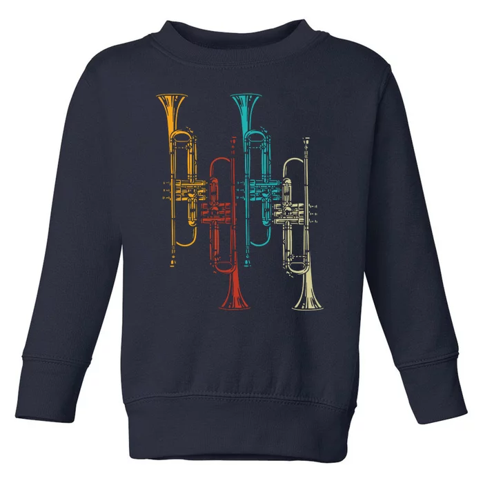 Retro Jazz Music Trumpeter Gifts Trumpet Toddler Sweatshirt