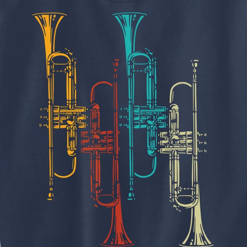 Retro Jazz Music Trumpeter Gifts Trumpet Kids Sweatshirt