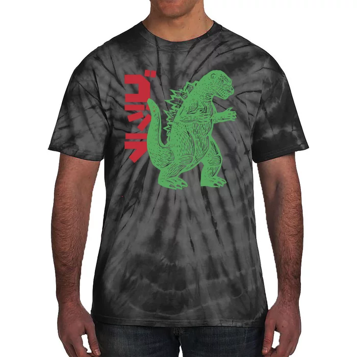 Retro Japanese Monster Movie Inspired Tie-Dye T-Shirt