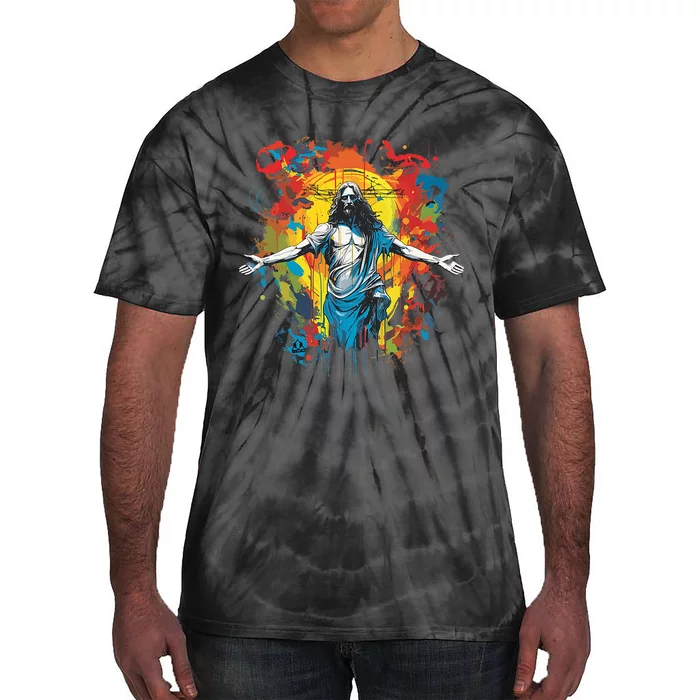 RESURRECTED JESUS MULTICOLOR LIFE Christian Design Tie-Dye T-Shirt