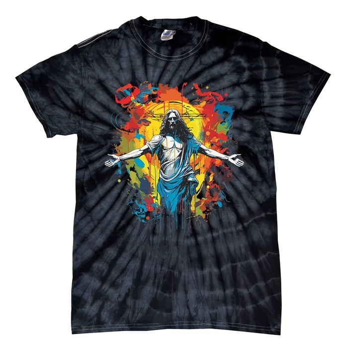 RESURRECTED JESUS MULTICOLOR LIFE Christian Design Tie-Dye T-Shirt