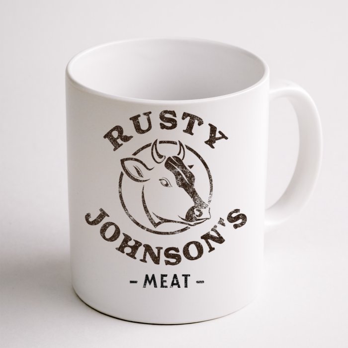 Rusty Johnson's Meat Company, Funny Innuendo Front & Back Coffee Mug