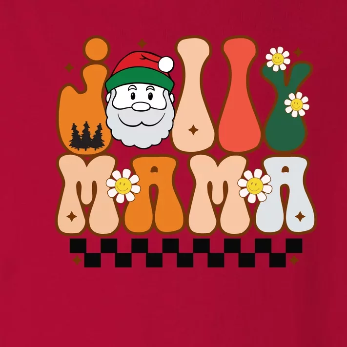 Retro Jolly Mama Christmas Toddler Long Sleeve Shirt