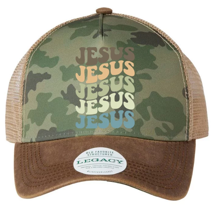 Retro Jesus Name Christian Faith Legacy Tie Dye Trucker Hat