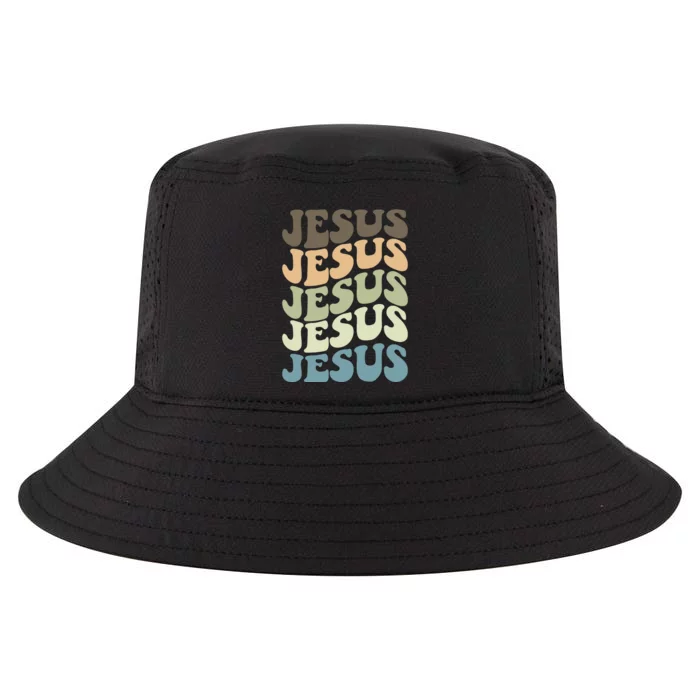 Retro Jesus Name Christian Faith Cool Comfort Performance Bucket Hat