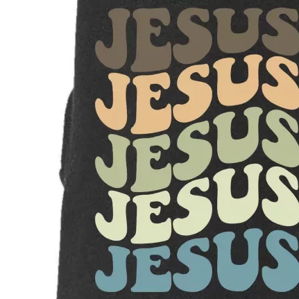 Retro Jesus Name Christian Faith Doggie 3-End Fleece Hoodie